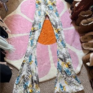 Show Me Your Mumu Floral Wide-Leg Pants in Blue, Yellow, Green